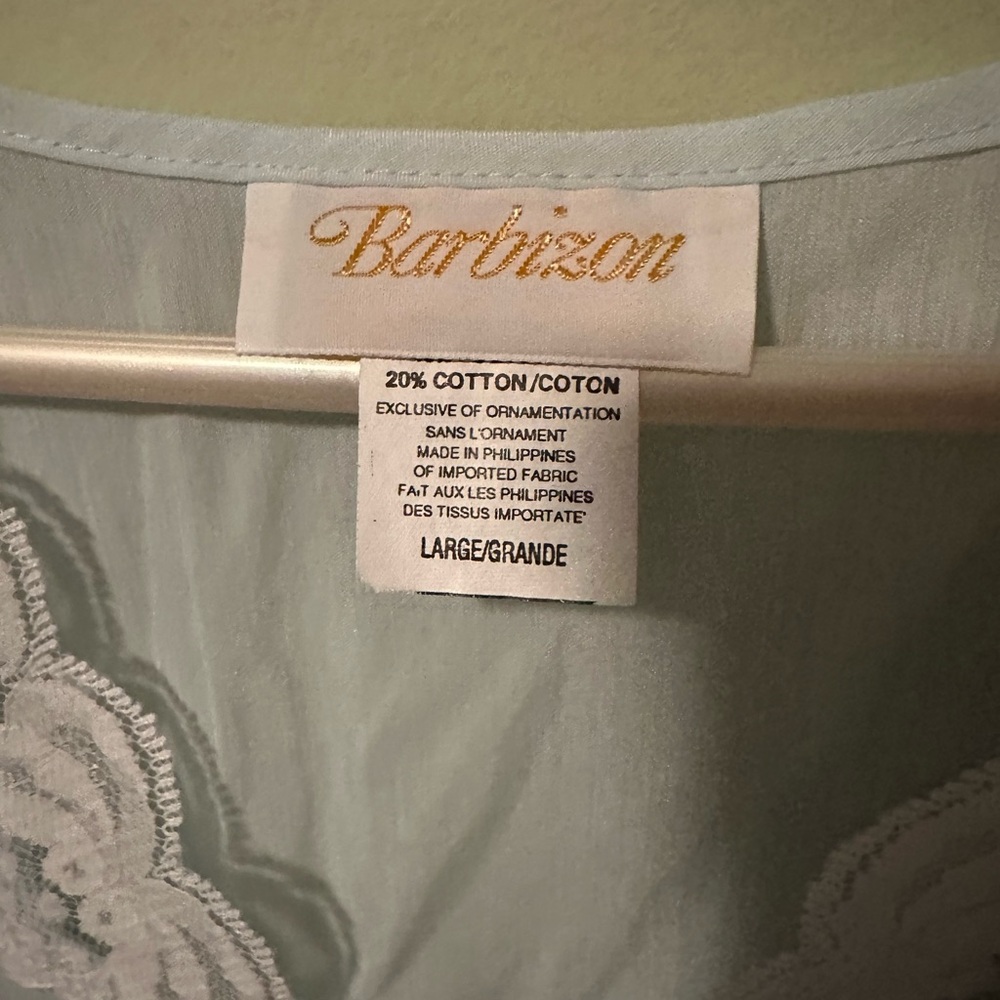 Barbizon Vintage SZ L baby blue nightgown - Picture 3 of 5